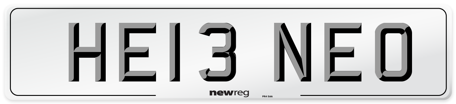 HE13 NEO Number Plate from New Reg